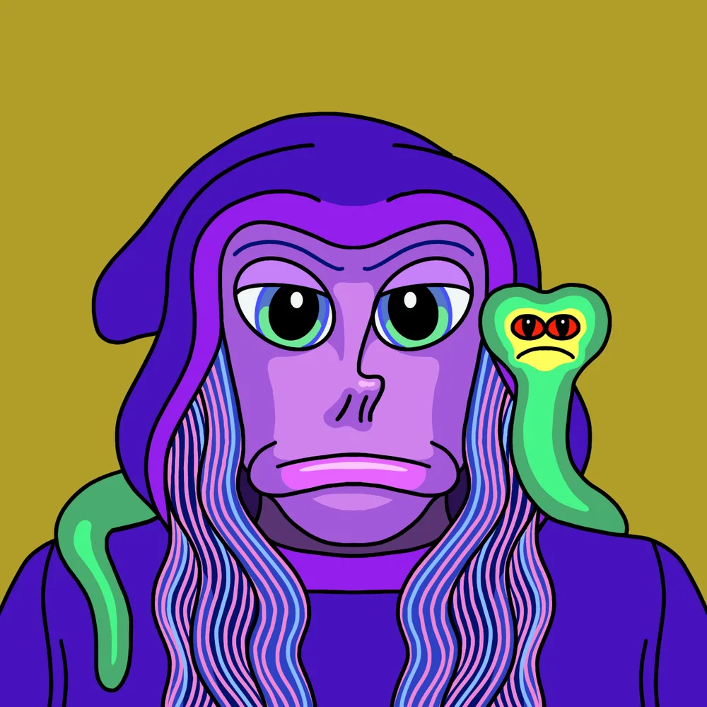Purple Snakestarker — Hedz No. 108, recovered original artwork by Matt Furie