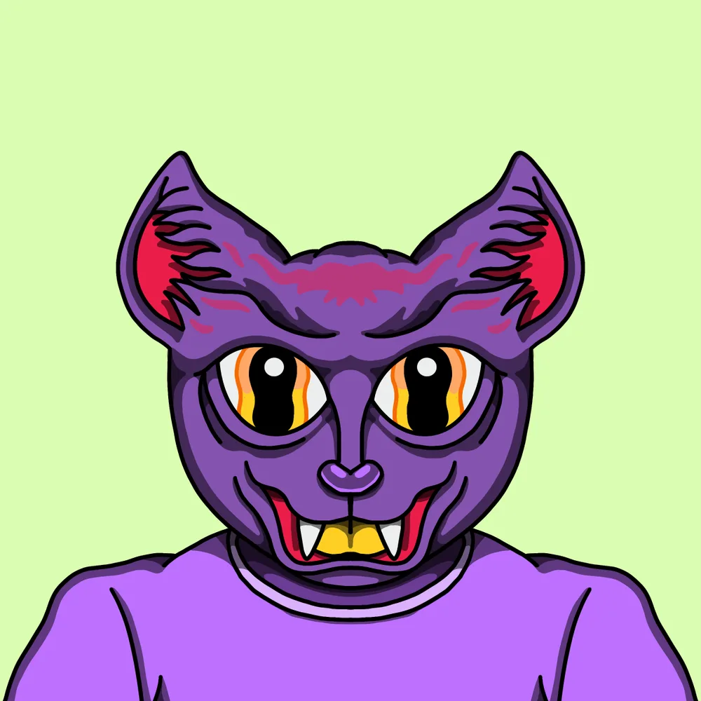 Purple Catfuck — Hedz No. 113, recovered original artwork by Matt Furie
