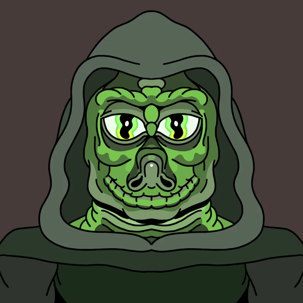 Reptile Hoodlizard — Hedz No. 117, recovered original artwork by Matt Furie