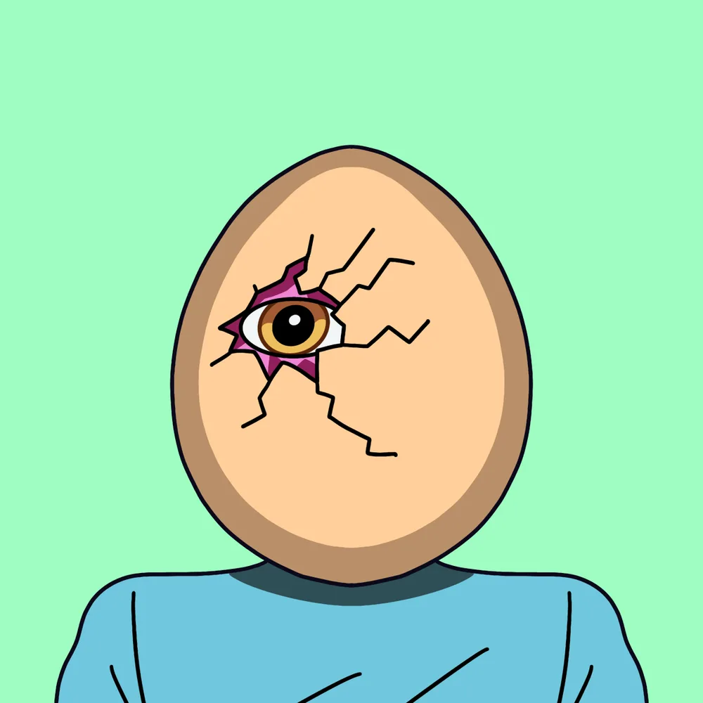 Egghead Cracker — Hedz No. 122, recovered original artwork by Matt Furie