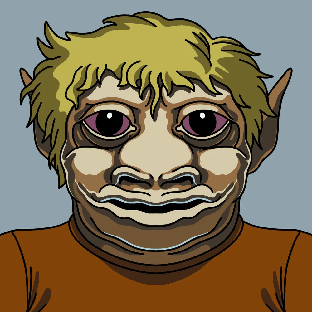 Blonde Toadeater — Hedz No. 132, recovered original artwork by Matt Furie
