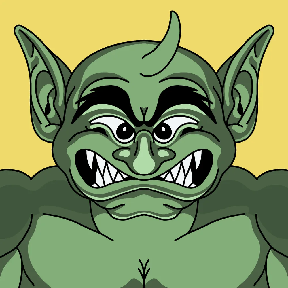 Snootgoblin Green — Hedz No. 137, recovered original artwork by Matt Furie