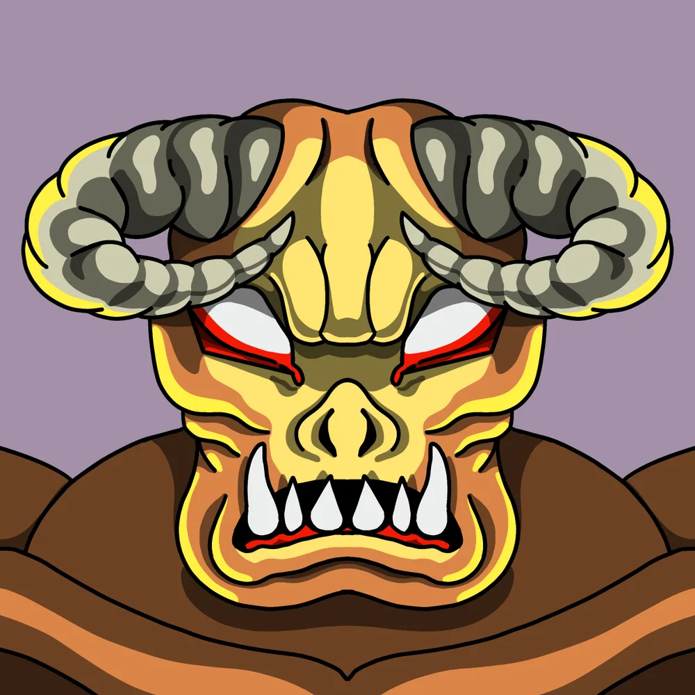 Doomdemon Yellow — Hedz No. 138, recovered original artwork by Matt Furie