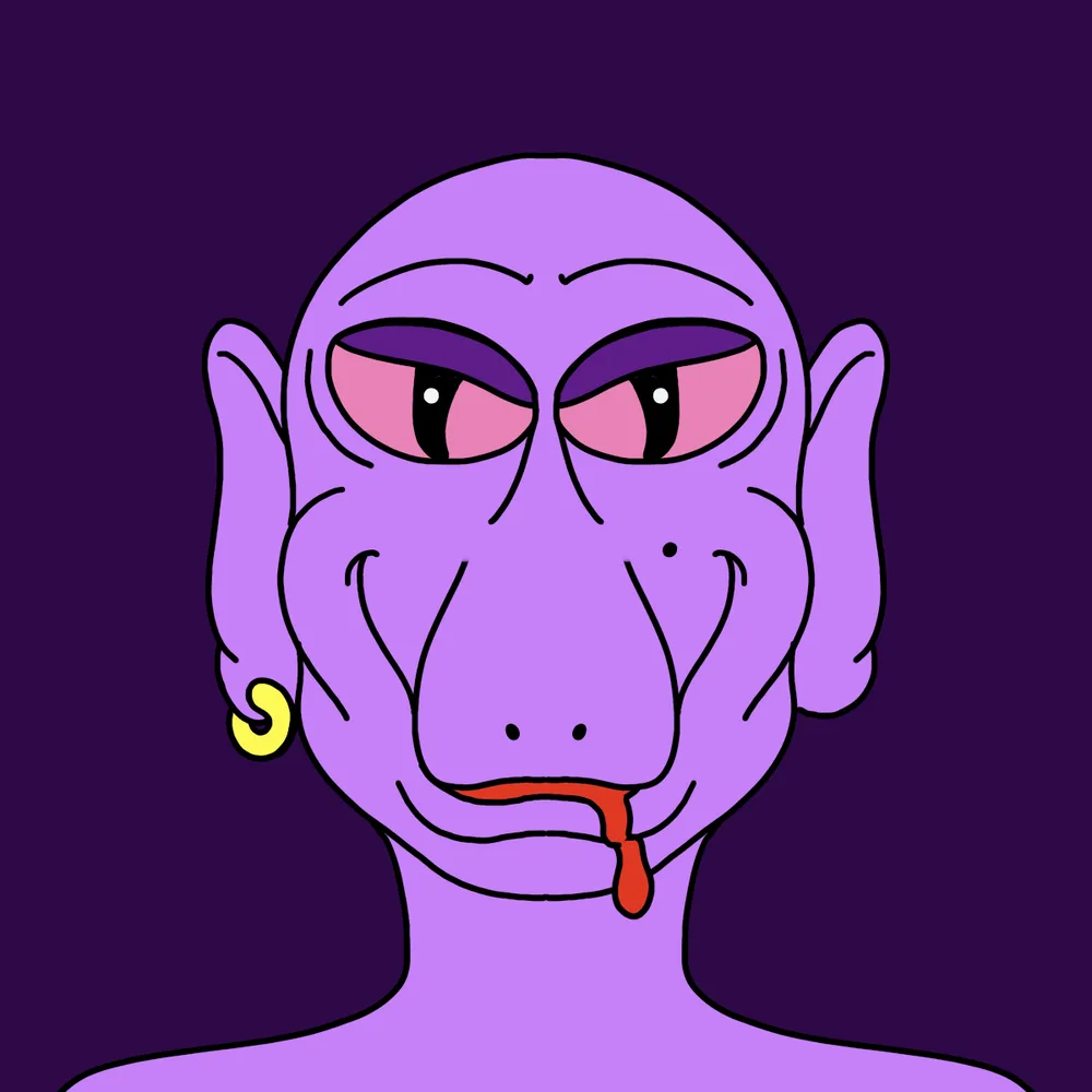 Purple Troll — Hedz No. 139, recovered original artwork by Matt Furie