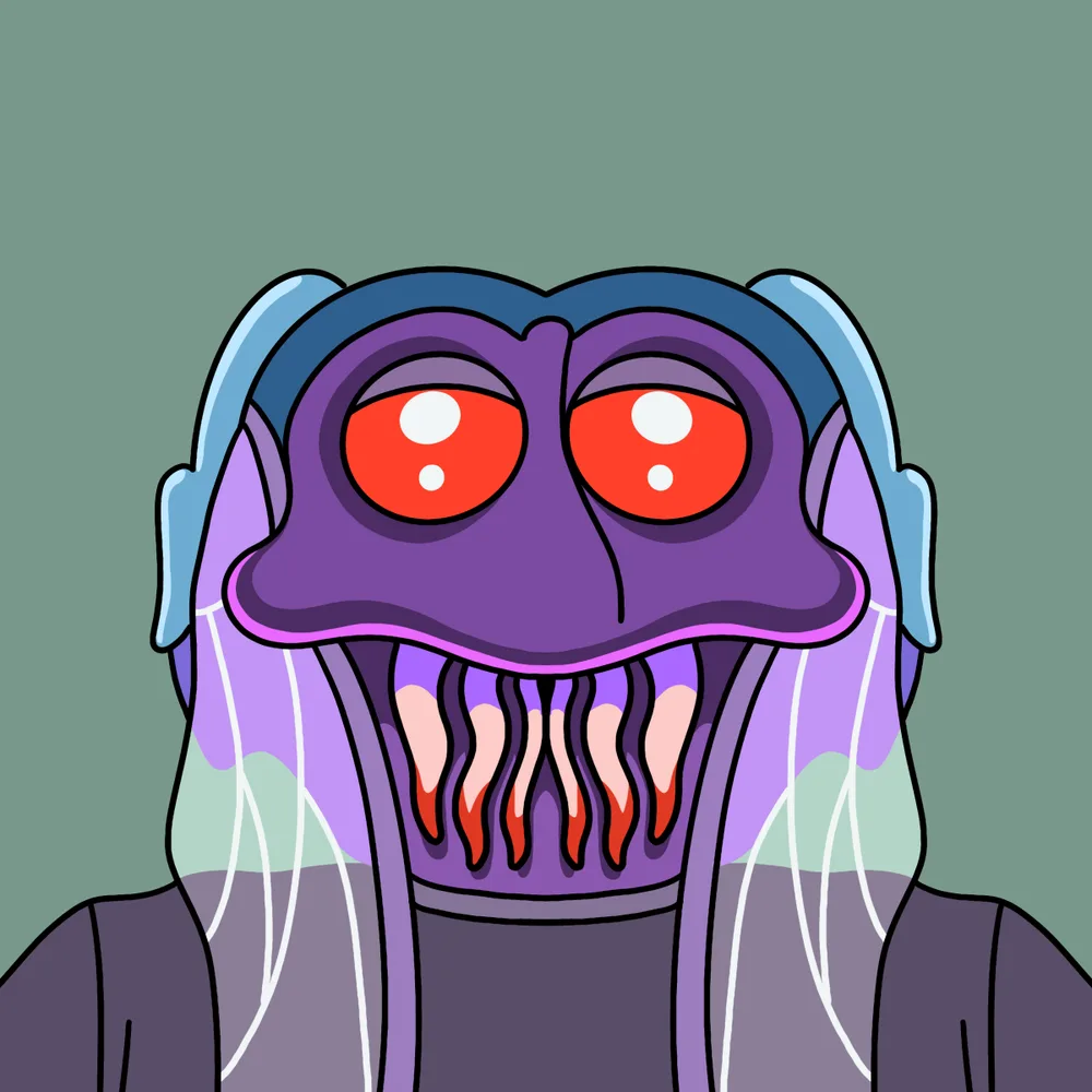 Insectoid Purple — Hedz No. 145, recovered original artwork by Matt Furie