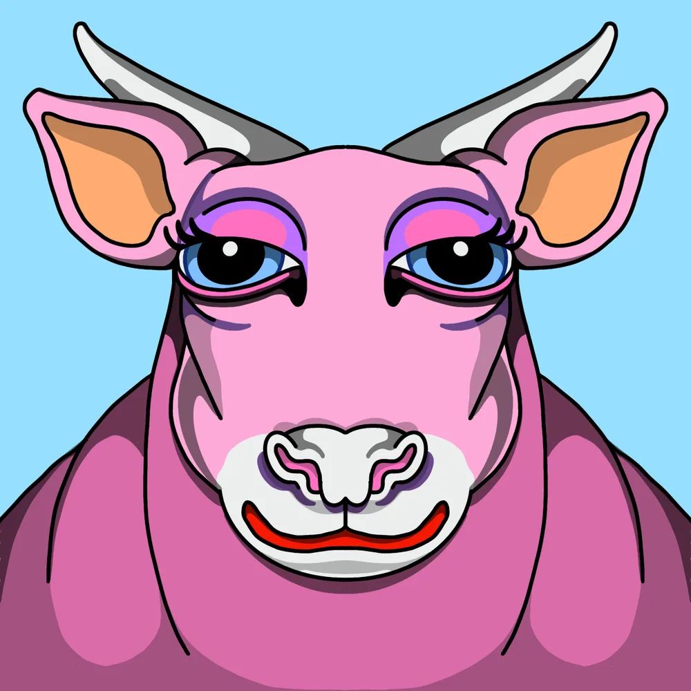 Pink Cow — Hedz No. 161, recovered original artwork by Matt Furie