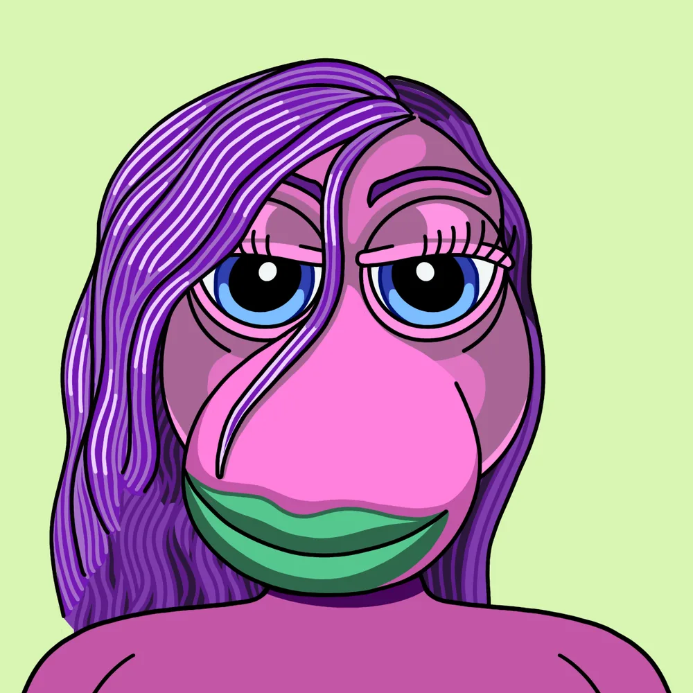 Snoutlips Wetpurple — Hedz No. 164, recovered original artwork by Matt Furie