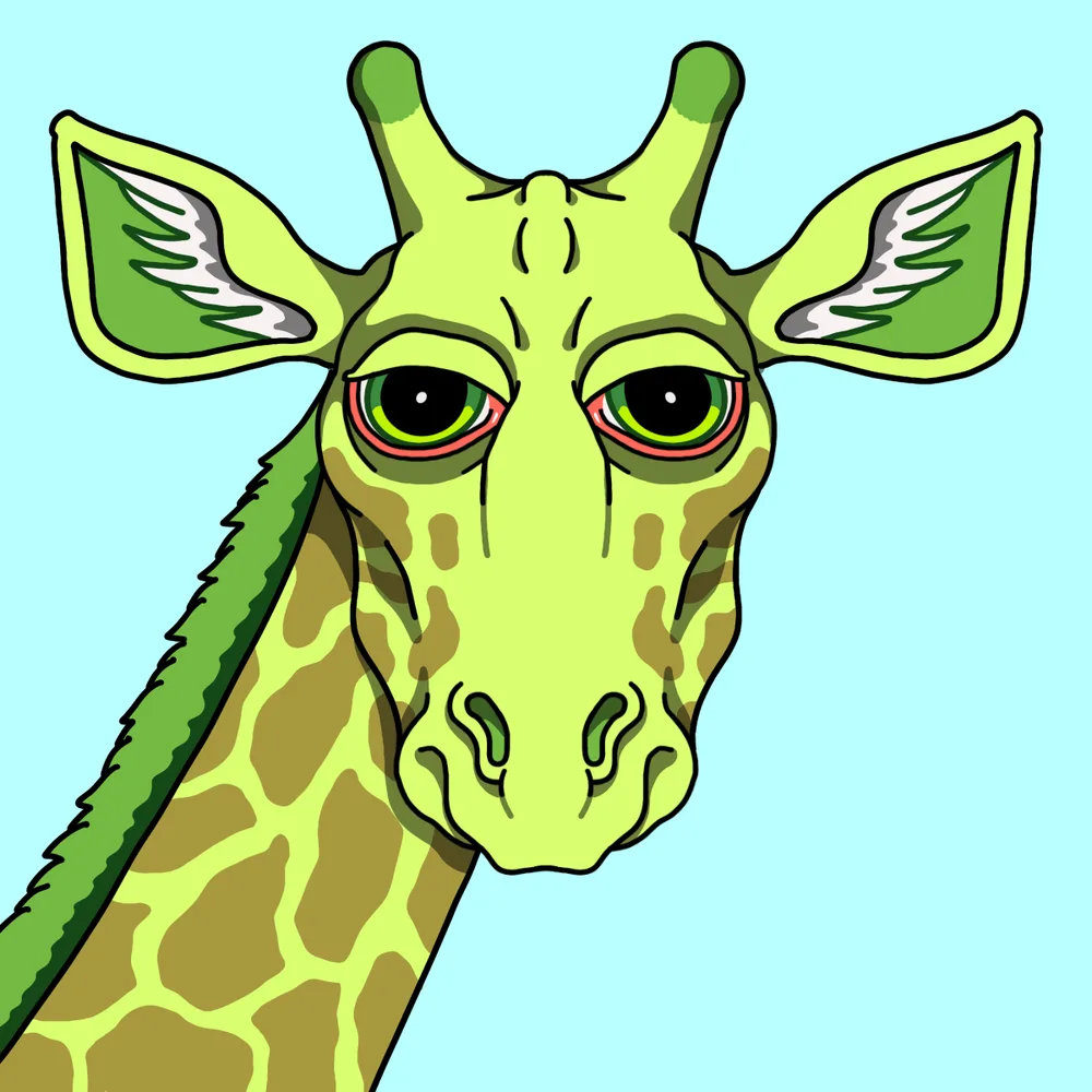 Giraffe — Hedz No. 165, recovered original artwork by Matt Furie