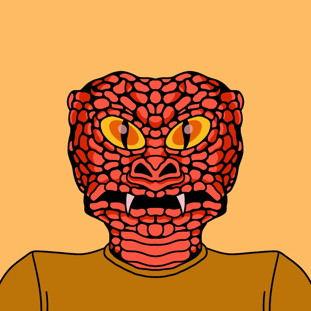Sand Lizardman — Hedz No. 169, recovered original artwork by Matt Furie