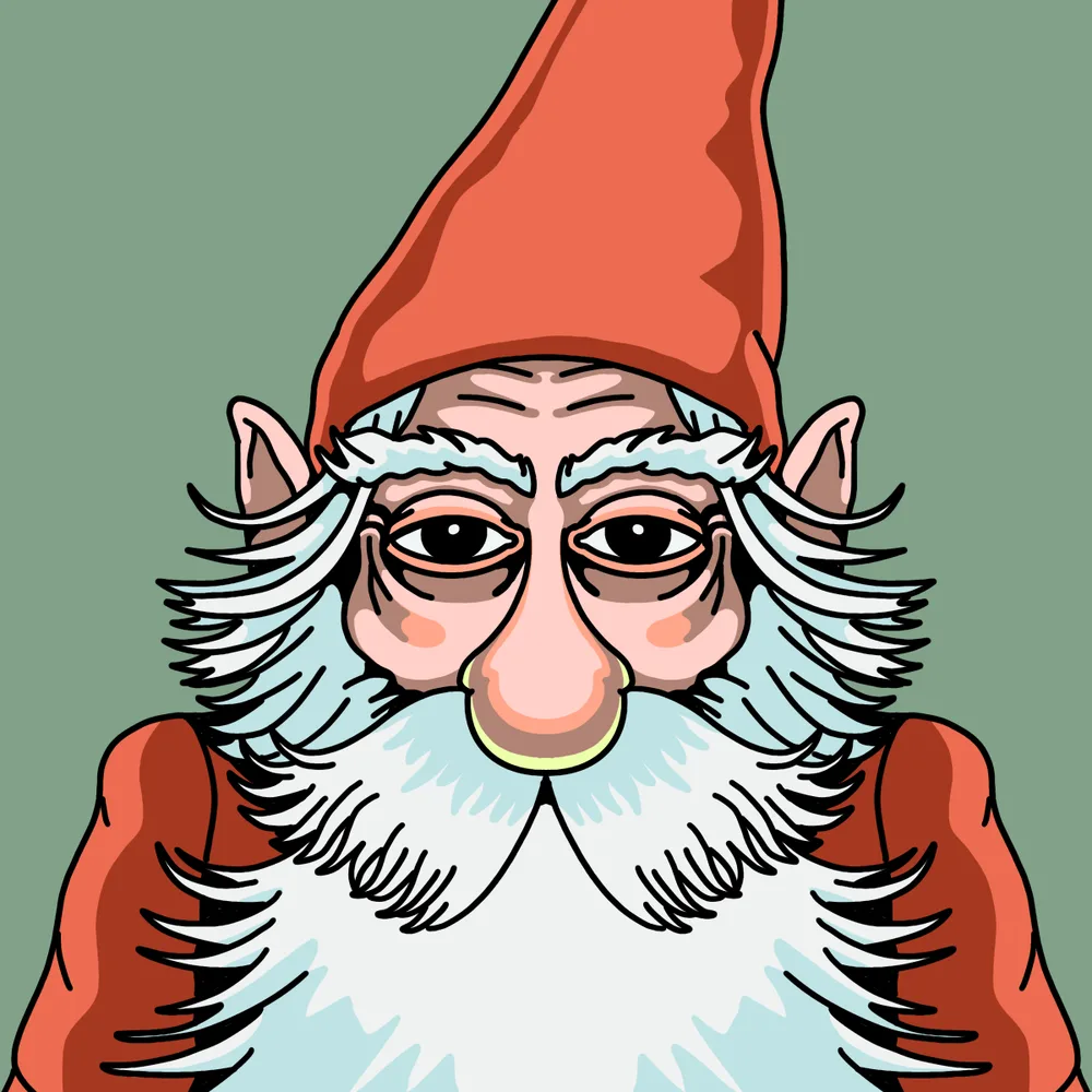 Gnome — Hedz No. 175, recovered original artwork by Matt Furie
