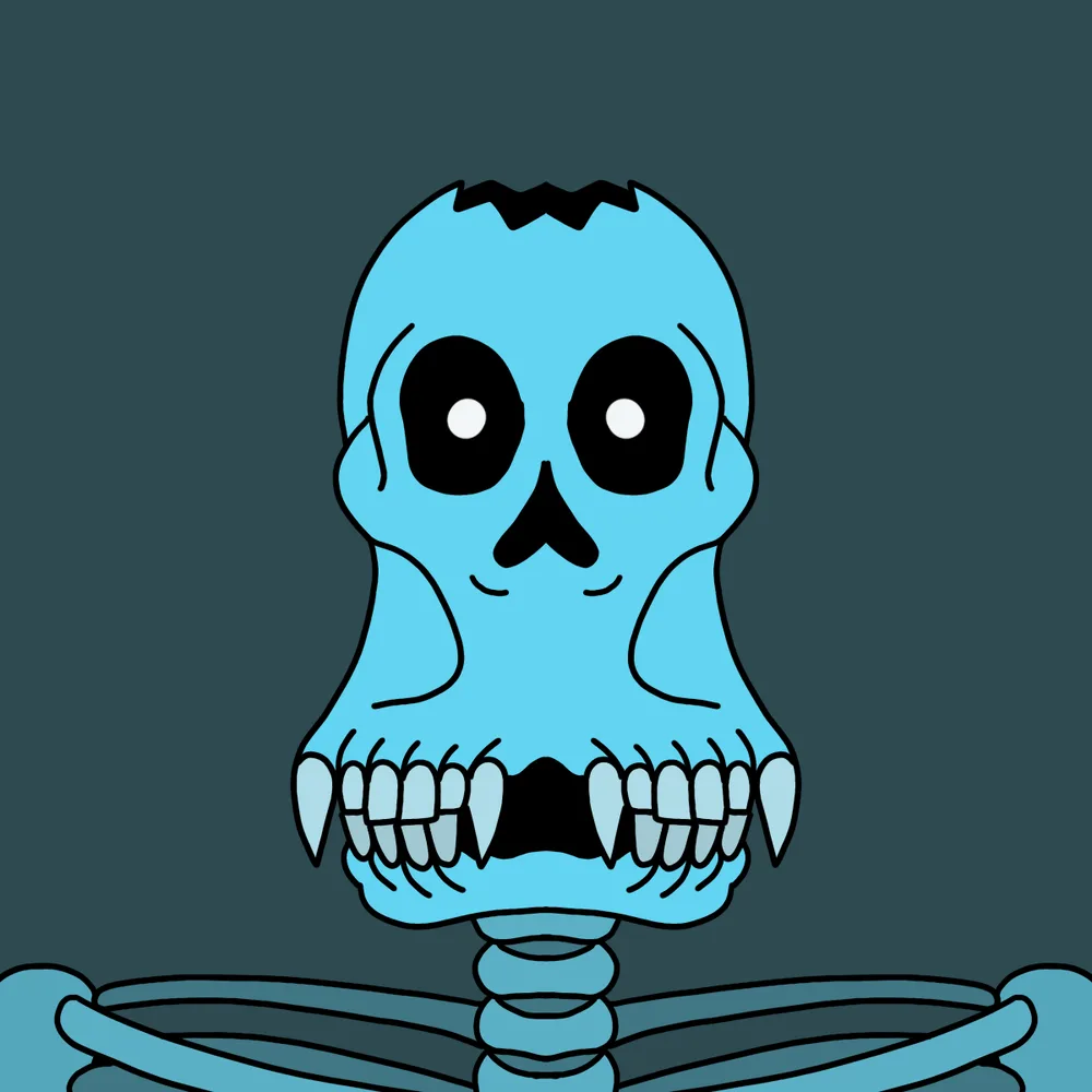 Double-mouth Skully — Hedz No. 178, recovered original artwork by Matt Furie