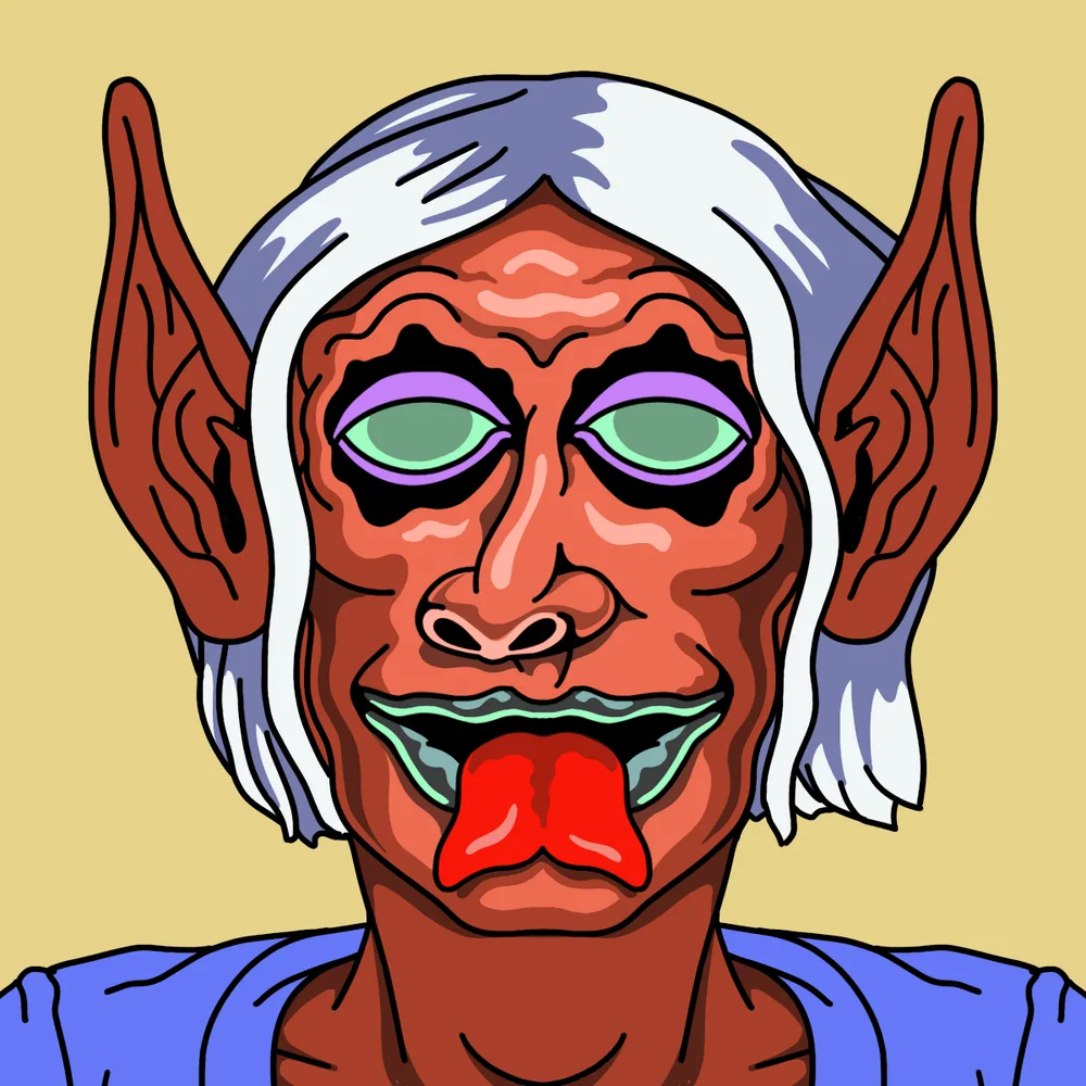 Demonlicker Orange — Hedz No. 018, recovered original artwork by Matt Furie