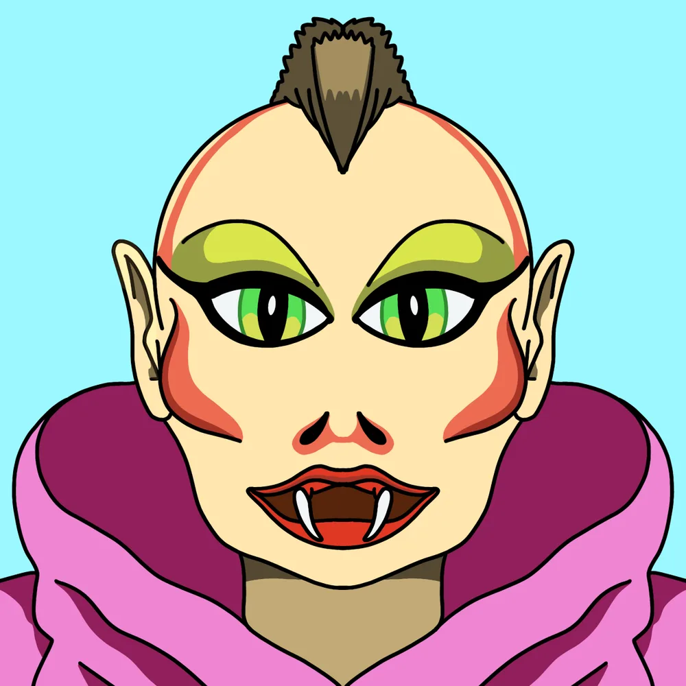 Party Vamp Tramp — Hedz No. 185, recovered original artwork by Matt Furie
