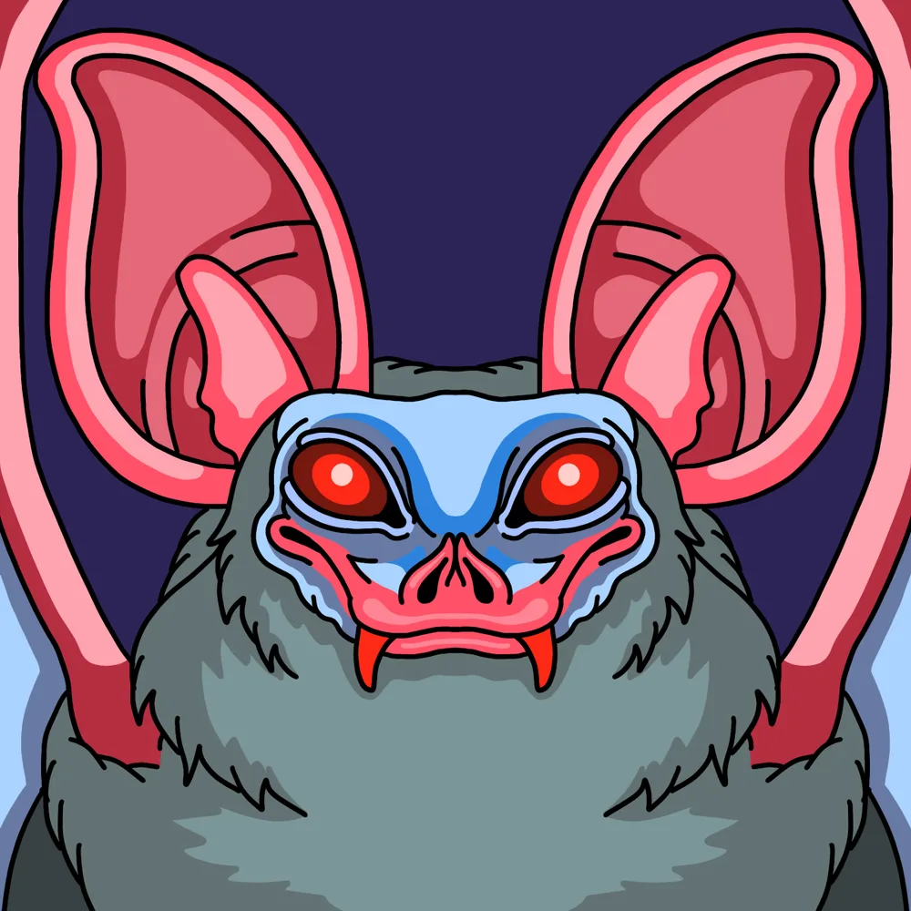 Bat — Hedz No. 187, recovered original artwork by Matt Furie