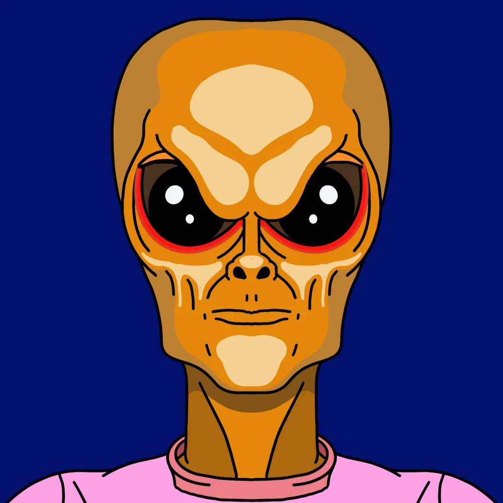 Alien Assbeater — Hedz No. 188, recovered original artwork by Matt Furie