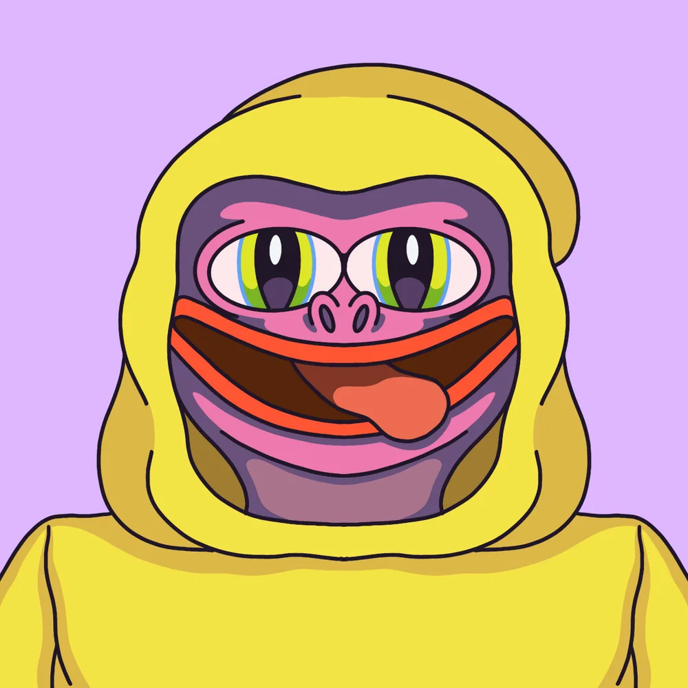 Pinkpartyfrog Yellowhood — Hedz No. 207, recovered original artwork by Matt Furie