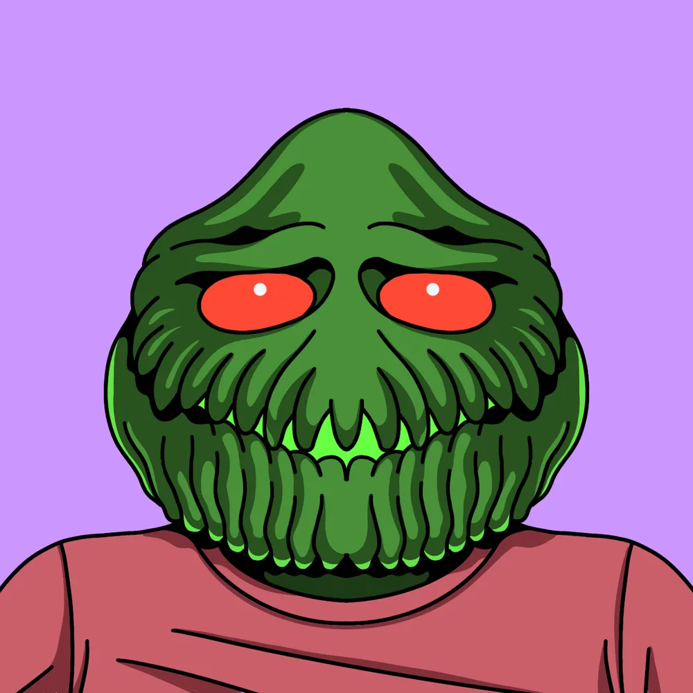 Green Feelerteeth — Hedz No. 215, recovered original artwork by Matt Furie