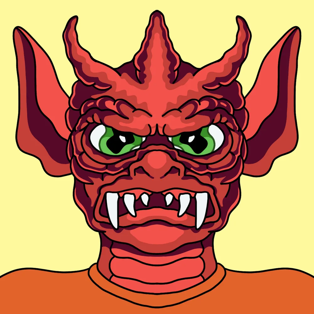 Red Anger Demon — Hedz No. 216, recovered original artwork by Matt Furie