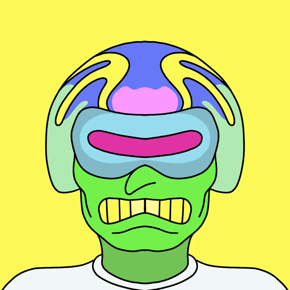Laser-eyez — Hedz No. 217, recovered original artwork by Matt Furie