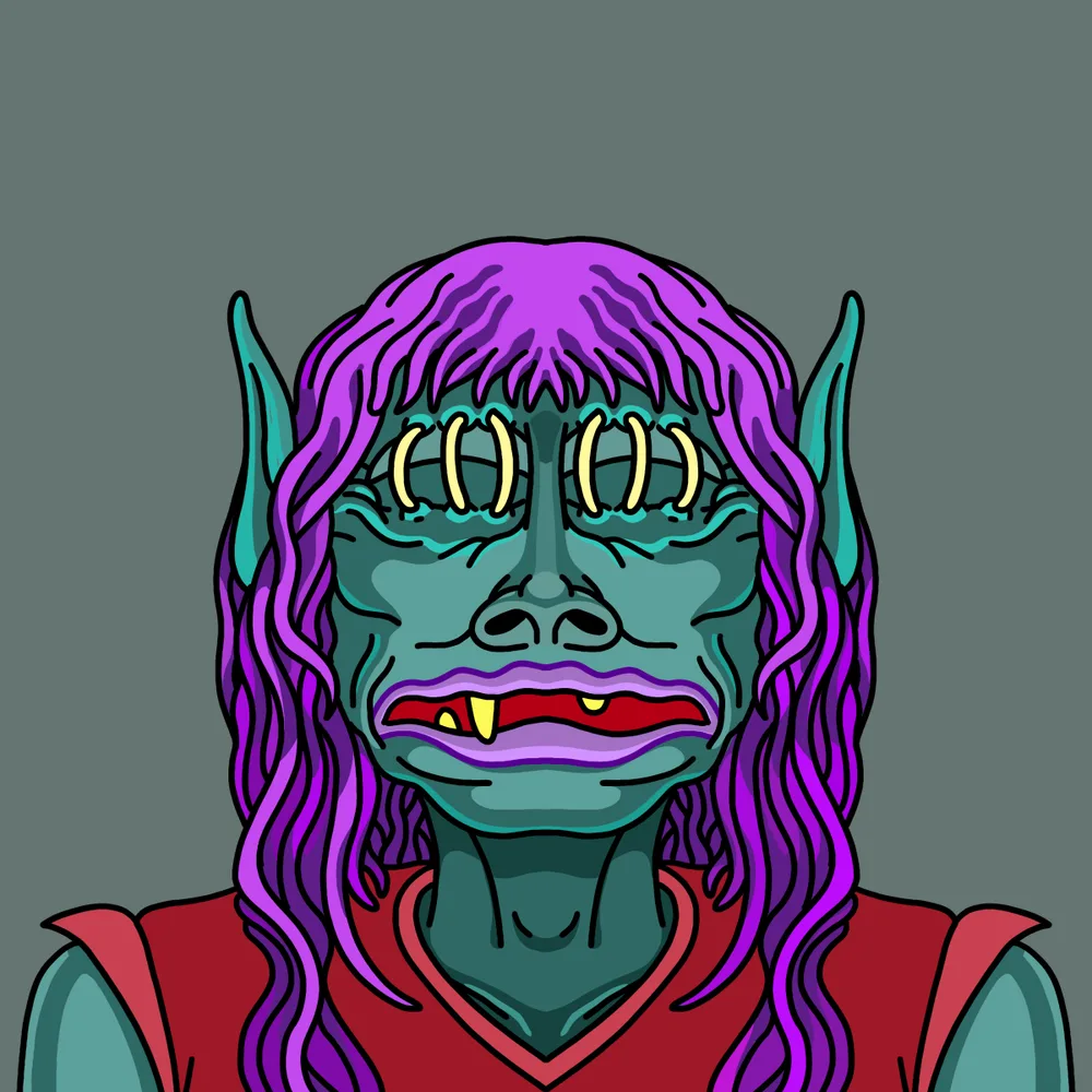 Noeyes Raverelf — Hedz No. 222, recovered original artwork by Matt Furie