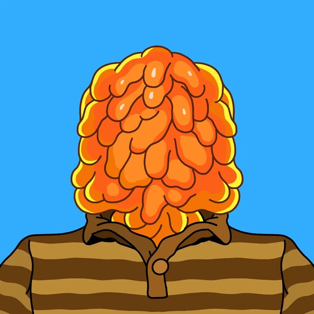 Orange Blobface — Hedz No. 223, recovered original artwork by Matt Furie