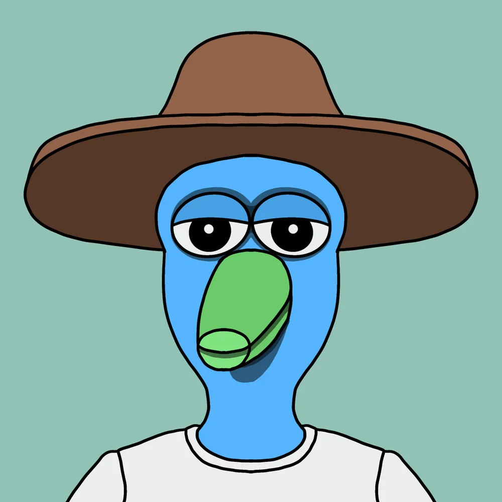 Hat-trick Greenbeak — Hedz No. 224, recovered original artwork by Matt Furie