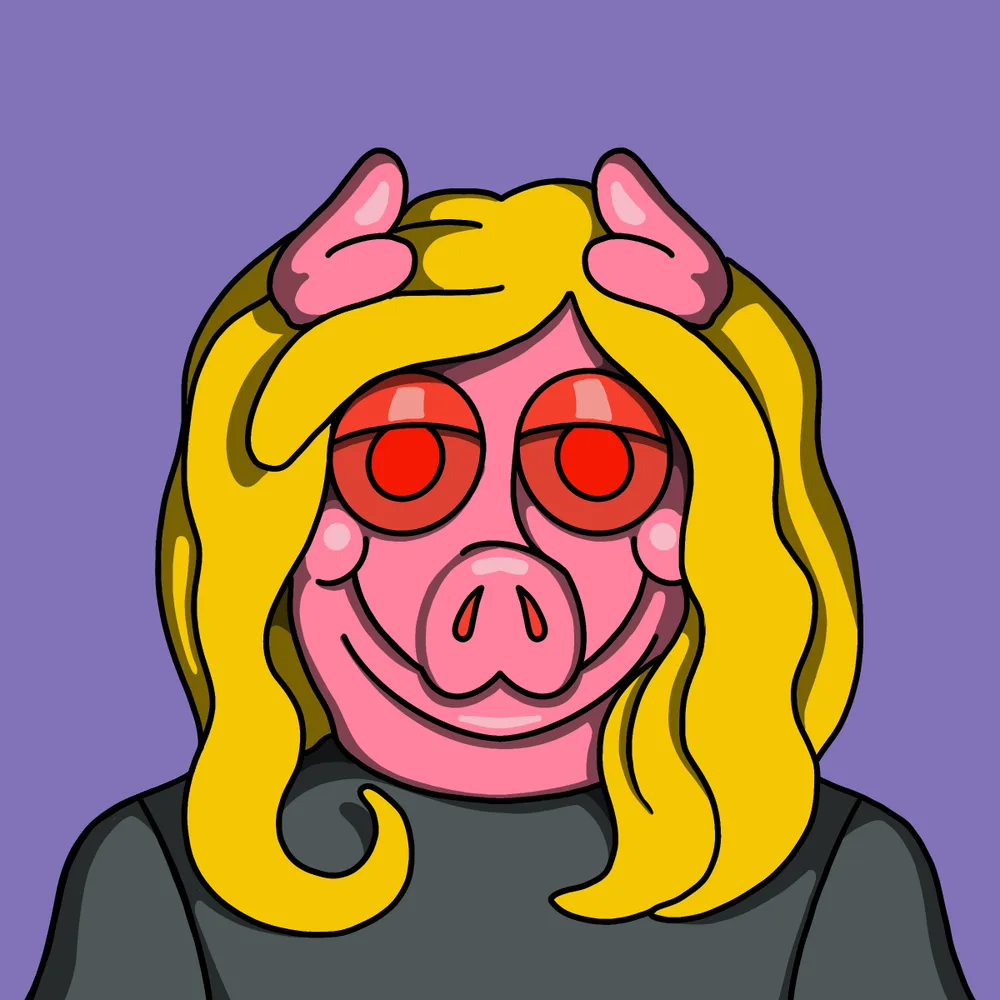Zonked Piggy — Hedz No. 225, recovered original artwork by Matt Furie