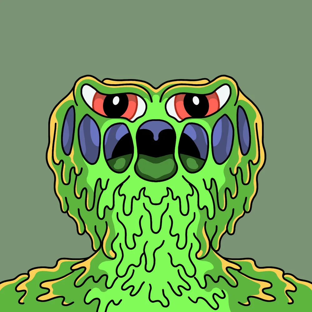 Bigmouth Slimesmile — Hedz No. 228, recovered original artwork by Matt Furie