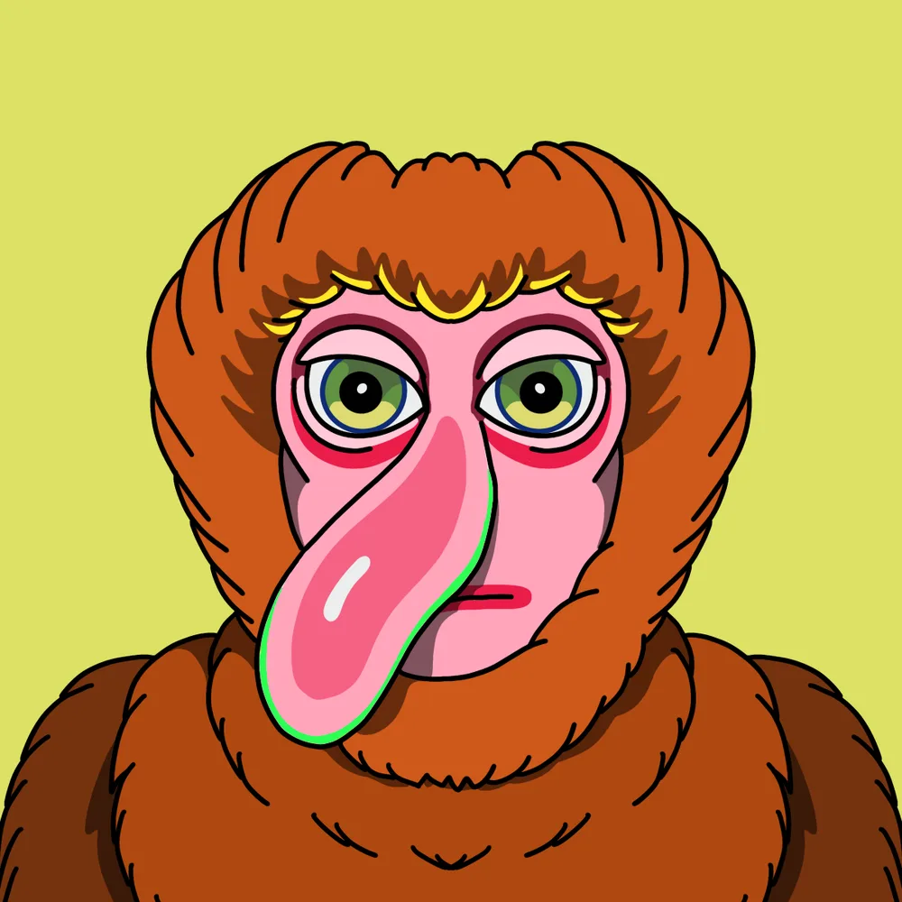 Probiscus Monkey — Hedz No. 237, recovered original artwork by Matt Furie