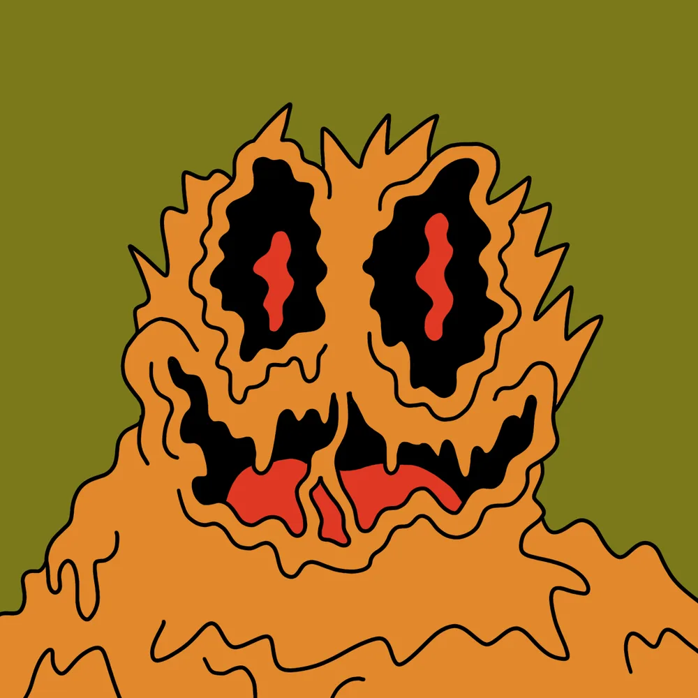 Orange Goo — Hedz No. 024, recovered original artwork by Matt Furie