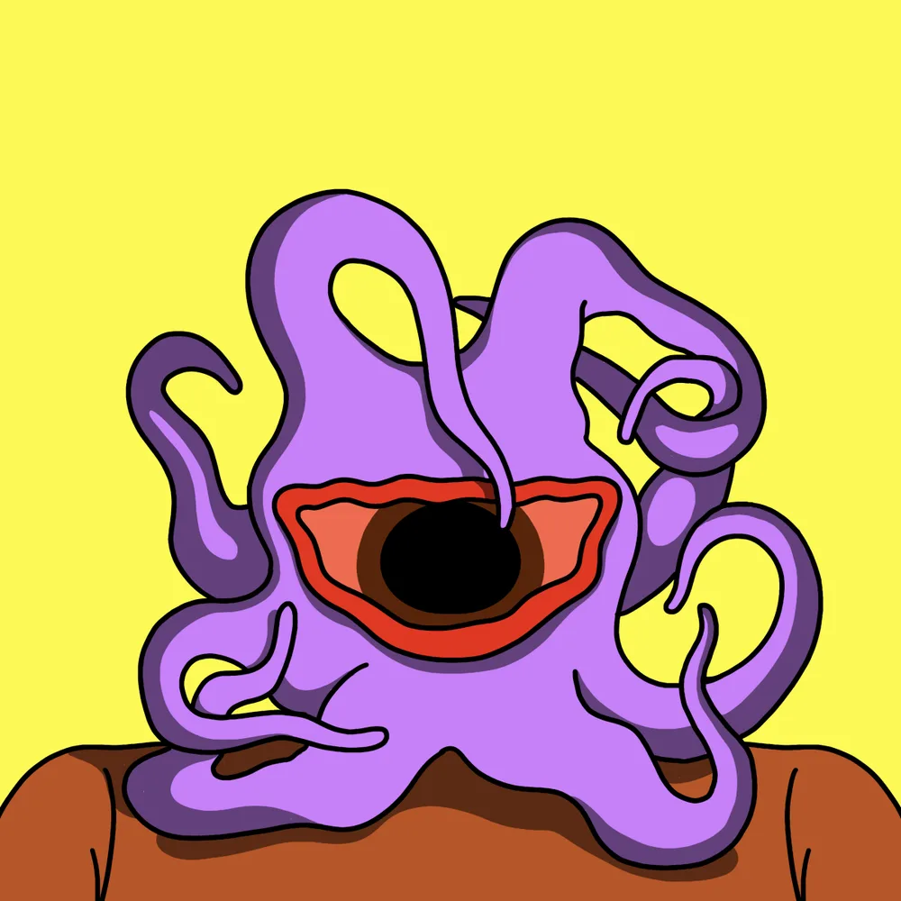 Tentacleface Purple — Hedz No. 246, recovered original artwork by Matt Furie