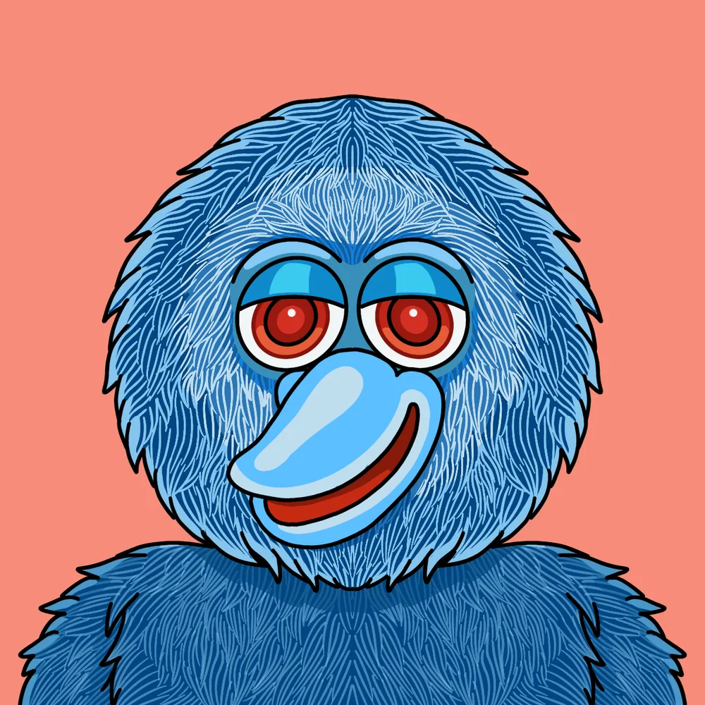 Bluebirdy Ballface — Hedz No. 249, recovered original artwork by Matt Furie