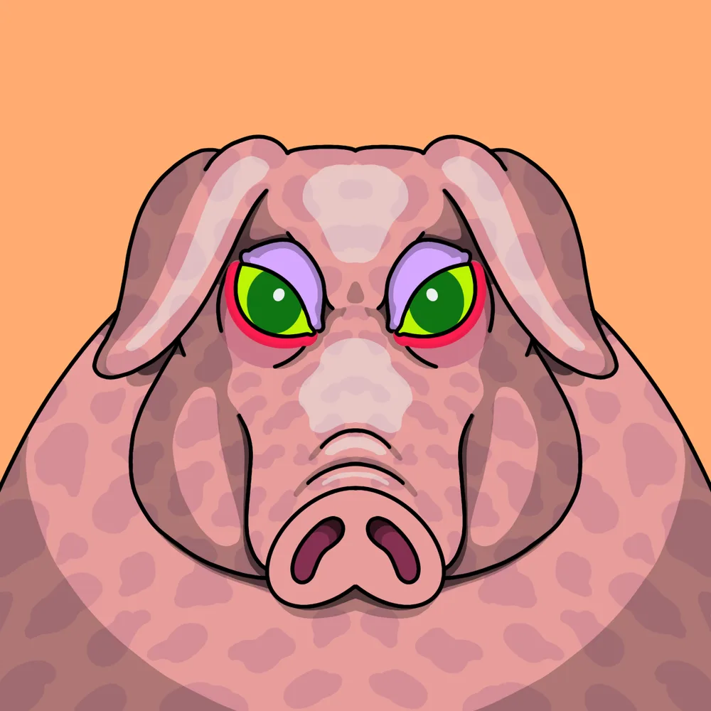 Pig — Hedz No. 255, recovered original artwork by Matt Furie