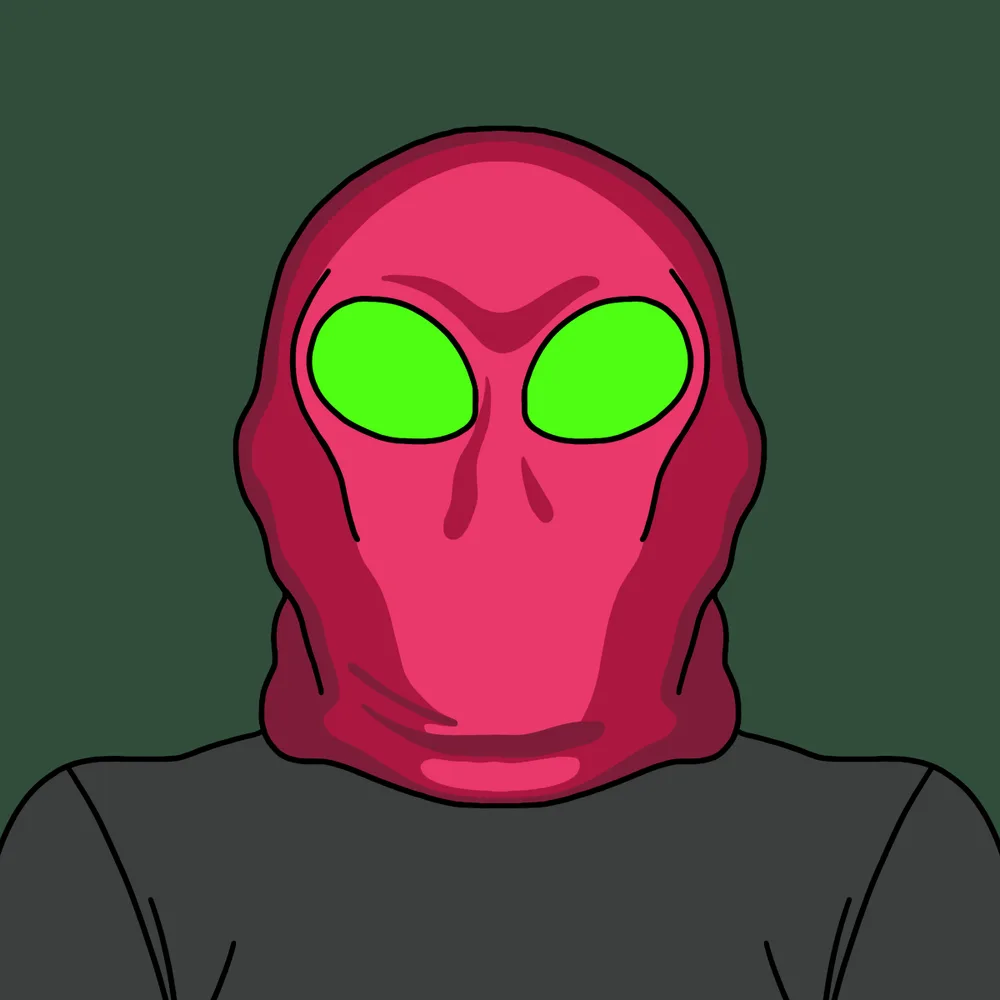 Pinkmask Burglar — Hedz No. 258, recovered original artwork by Matt Furie