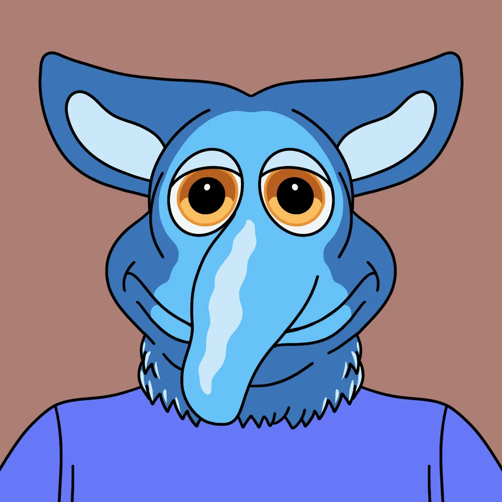 Snarfy Blue — Hedz No. 268, recovered original artwork by Matt Furie
