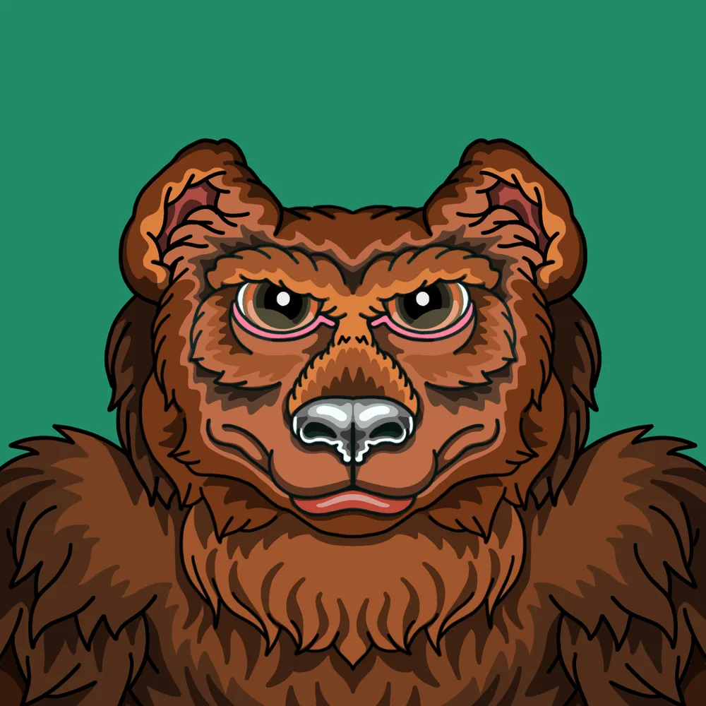 Brown Bear — Hedz No. 269, recovered original artwork by Matt Furie
