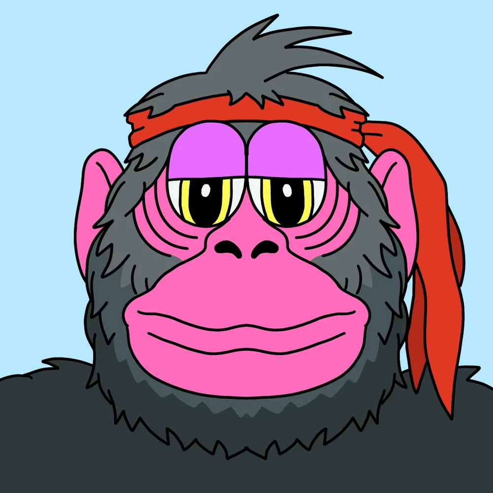 Retired Rambo-ape — Hedz No. 281, recovered original artwork by Matt Furie