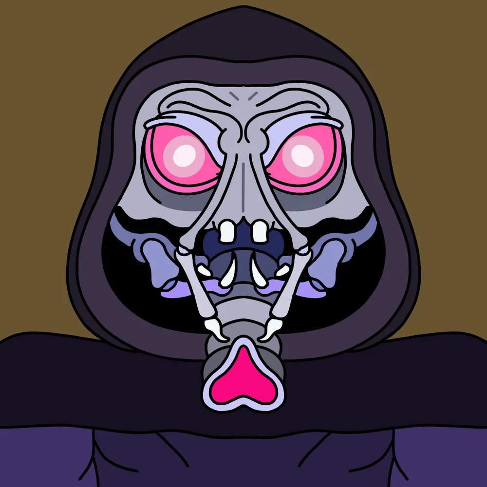 Black Hood Flysucker — Hedz No. 283, recovered original artwork by Matt Furie