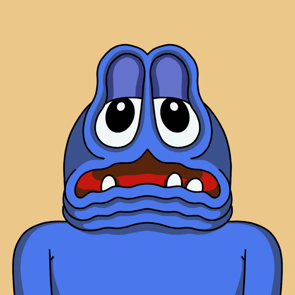 Negative Creeper Blue — Hedz No. 285, recovered original artwork by Matt Furie