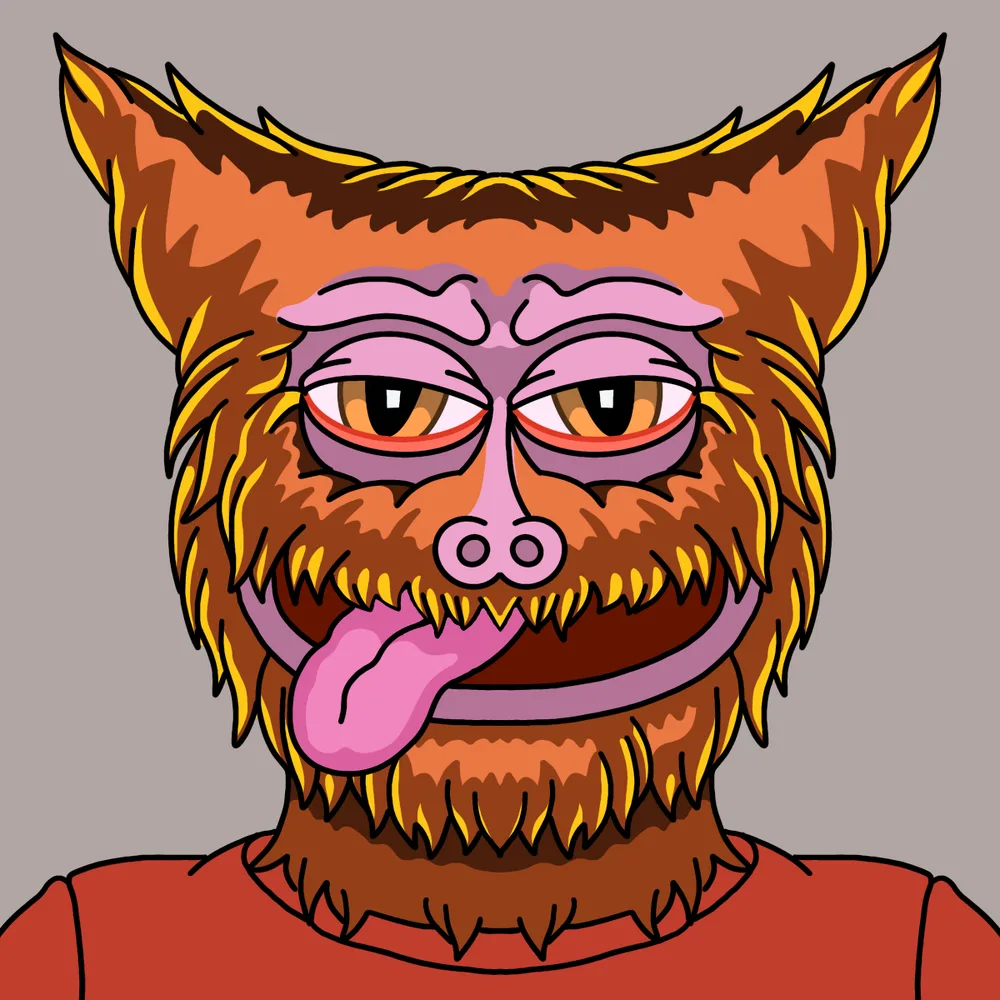 Waggleface Brown — Hedz No. 292, recovered original artwork by Matt Furie