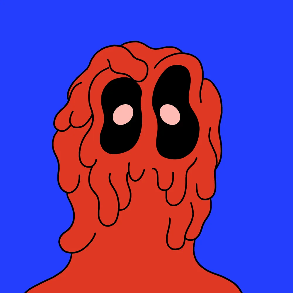 Mouthless Lava-monster — Hedz No. 300, recovered original artwork by Matt Furie