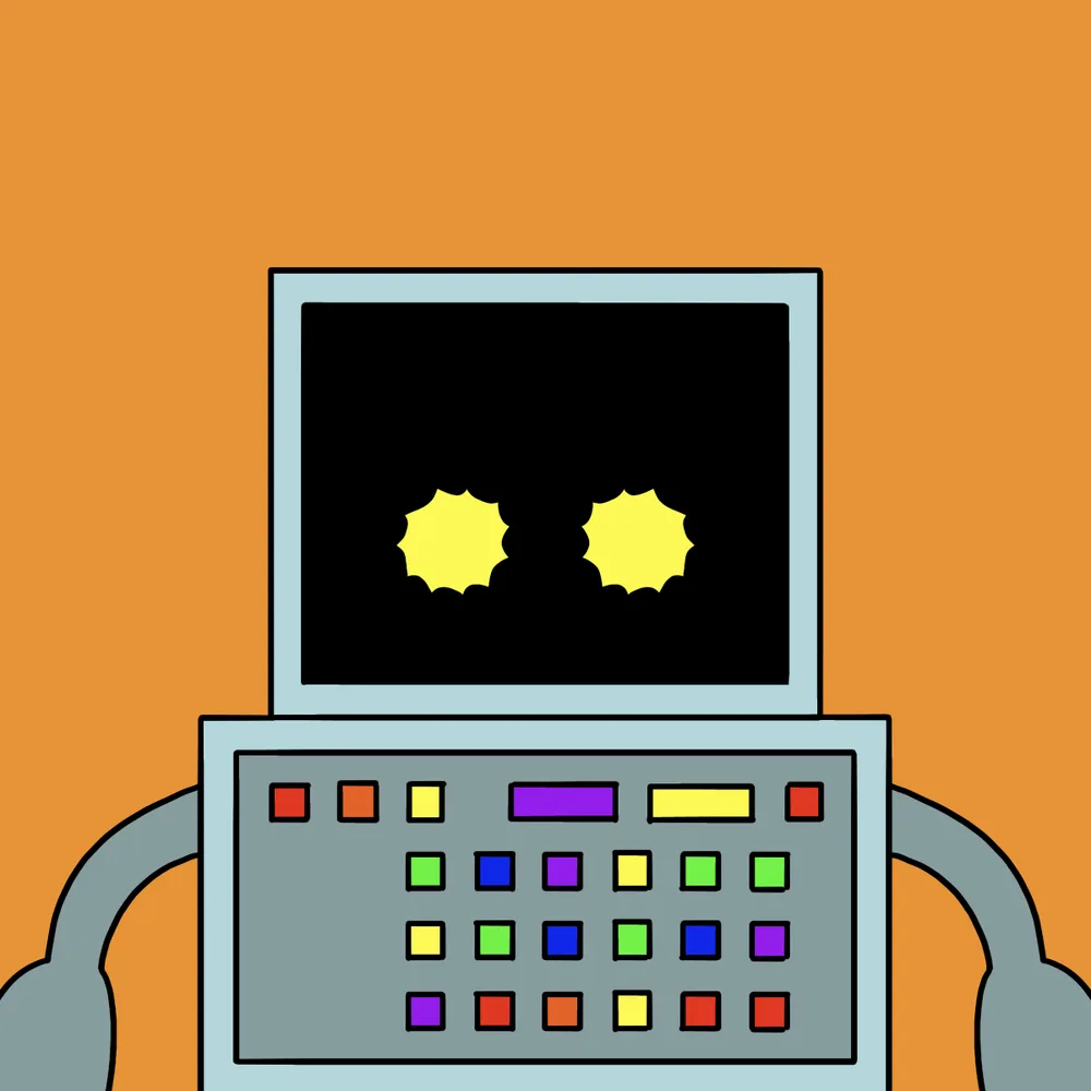 Bot — Hedz No. 308, recovered original artwork by Matt Furie