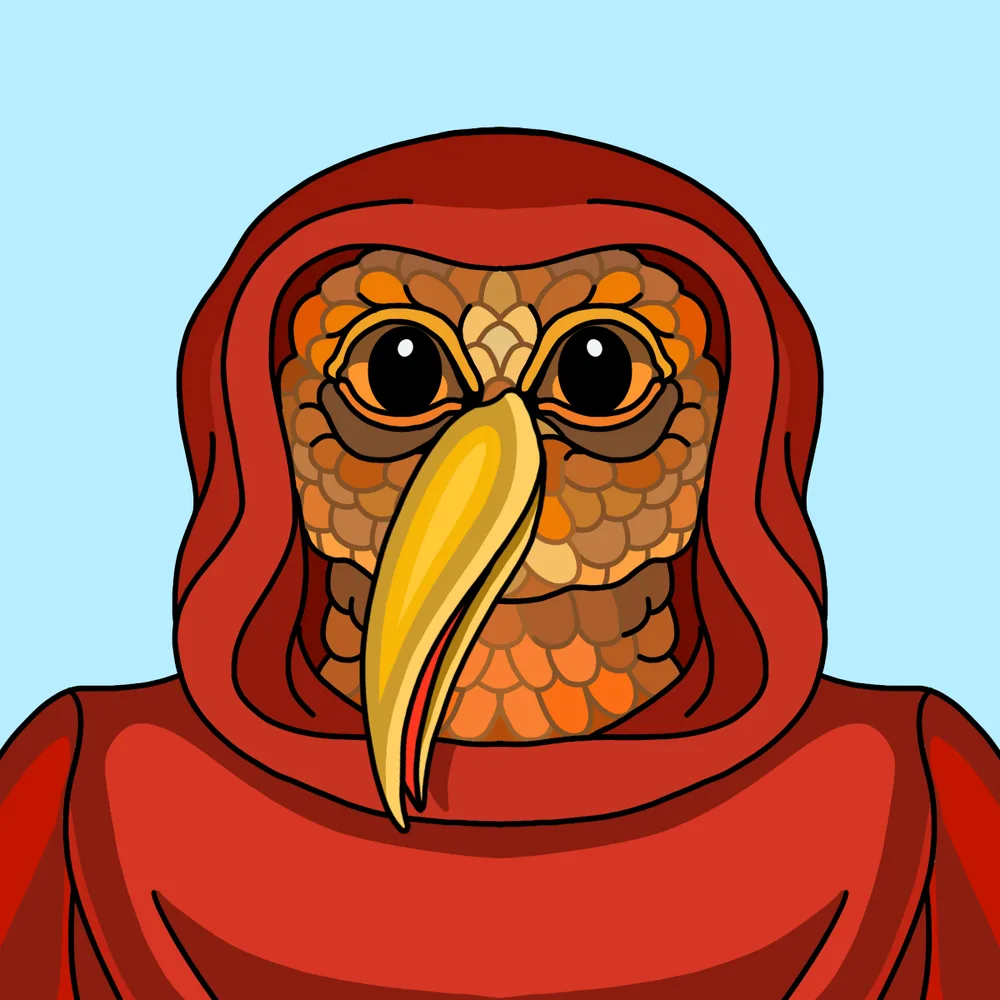 Birdface Hoodbird — Hedz No. 310, recovered original artwork by Matt Furie