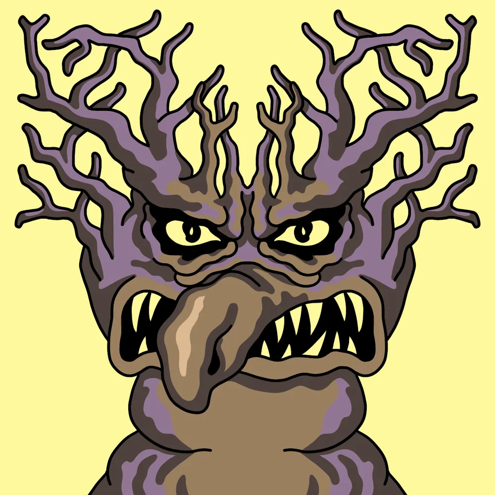 Meanface Treekazoid — Hedz No. 322, recovered original artwork by Matt Furie