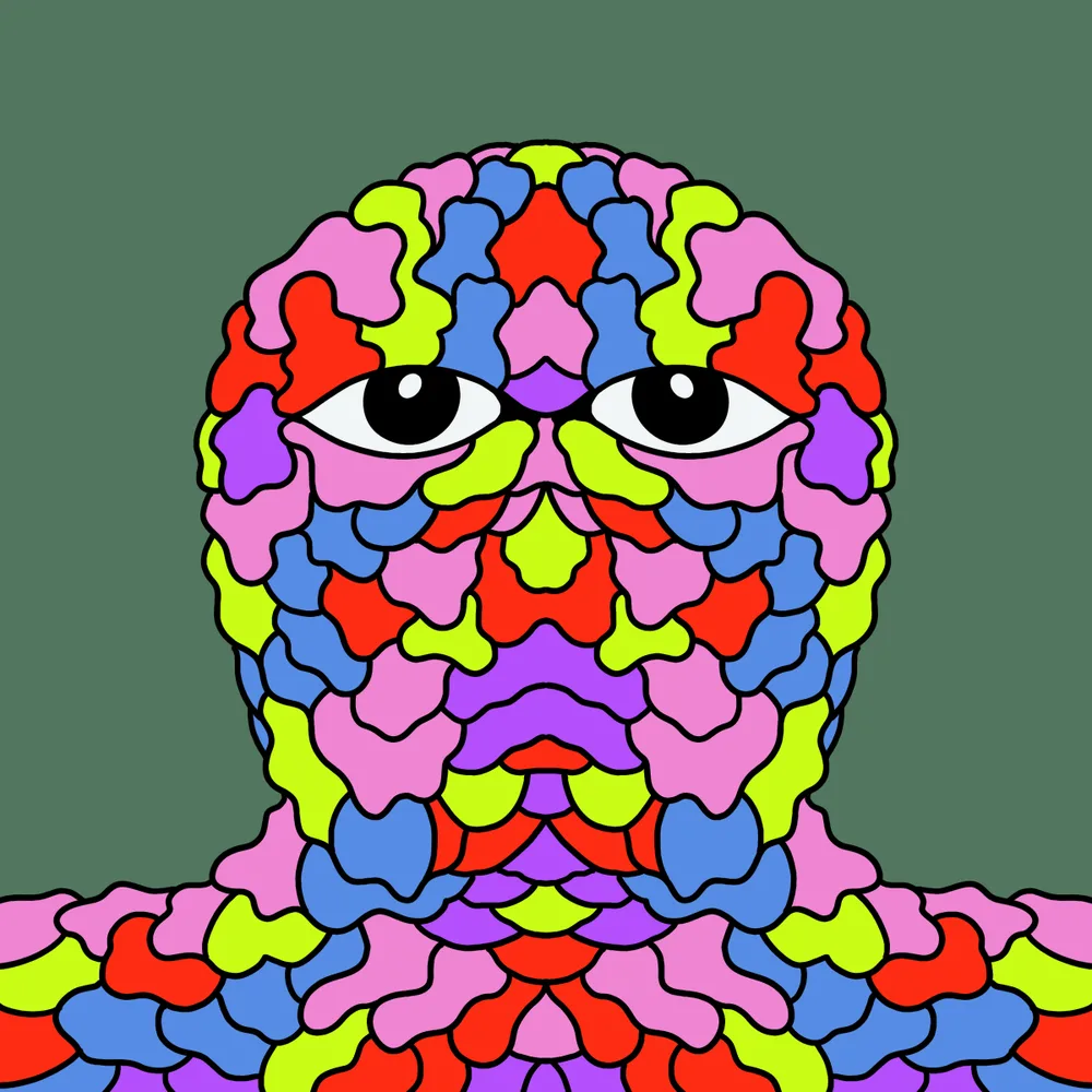 Already Chewed Gum — Hedz No. 345, recovered original artwork by Matt Furie