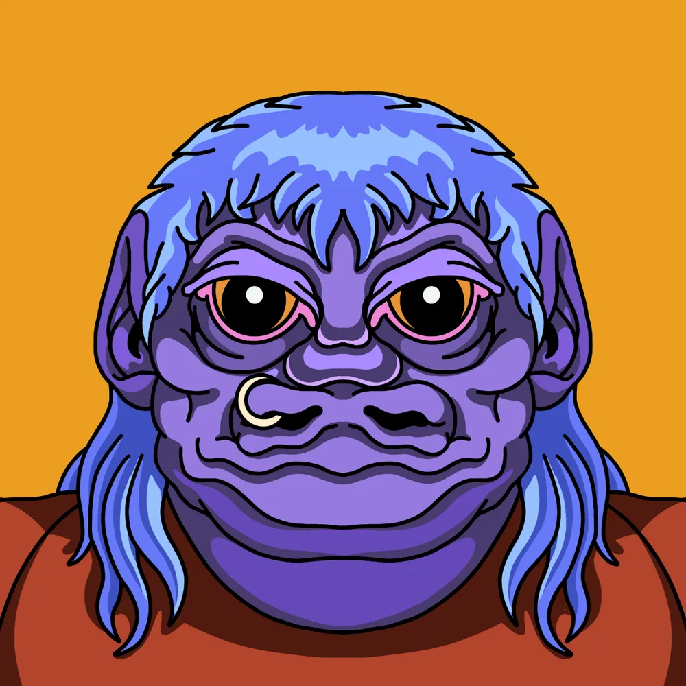 Mullethead Purple — Hedz No. 346, recovered original artwork by Matt Furie