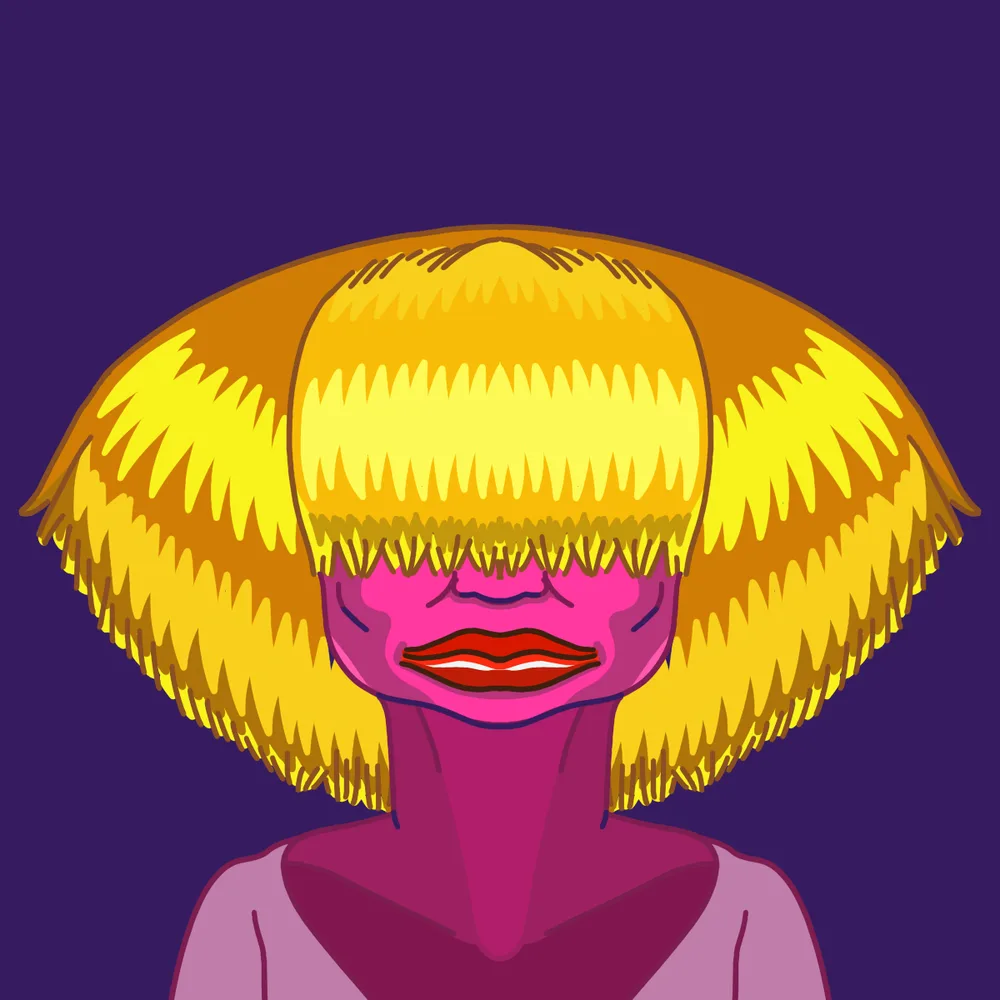 Blondie Pinker — Hedz No. 348, recovered original artwork by Matt Furie