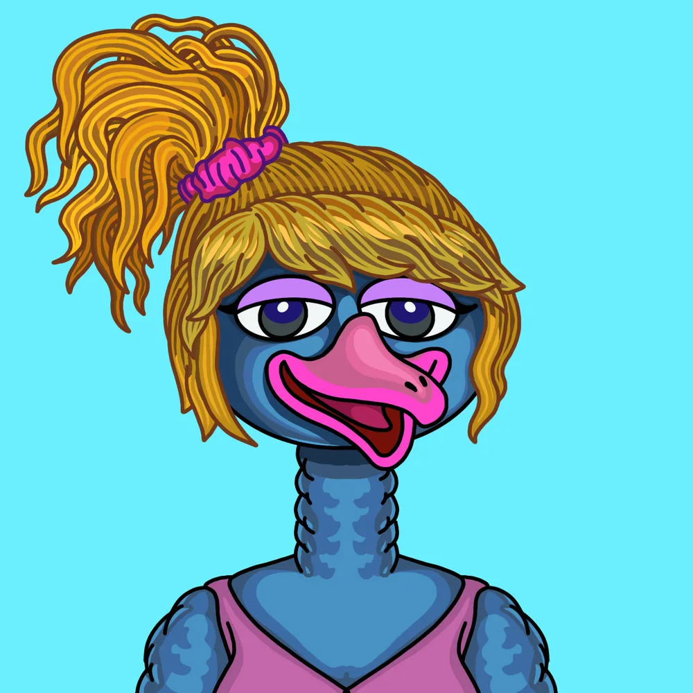 Cute Lil Bluebird — Hedz No. 361, recovered original artwork by Matt Furie