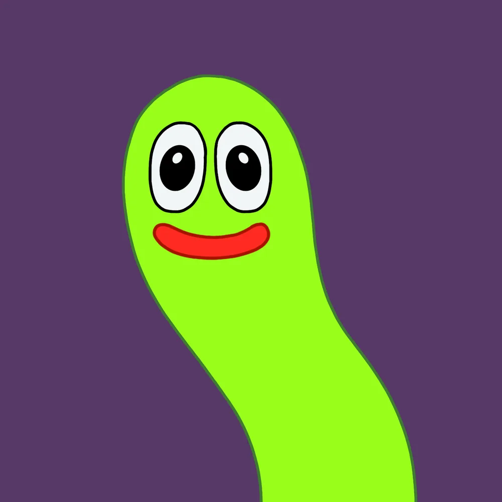 Green Worm Cutie — Hedz No. 371, recovered original artwork by Matt Furie
