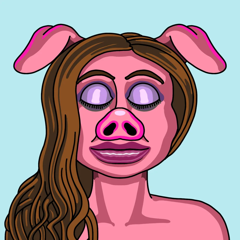 Pamper Piggy — Hedz No. 377, recovered original artwork by Matt Furie